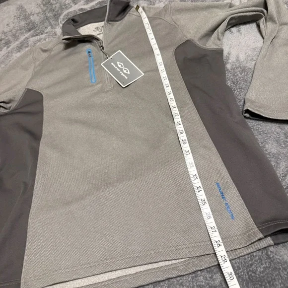 Snake Eyes Golf Pullover Mens Lg Gray 1/4 Zip Long Sleeve Performance Shirt NWT - Picture 5 of 7